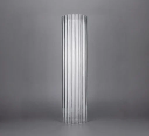 Abat-jour, cylindrique en verre strié, transparent, Ø9,6cm, H37,5cm - DCW éditions Paris