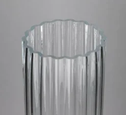 Abat-jour, cylindrique en verre strié, transparent, Ø9,6cm, H37,5cm - DCW éditions Paris