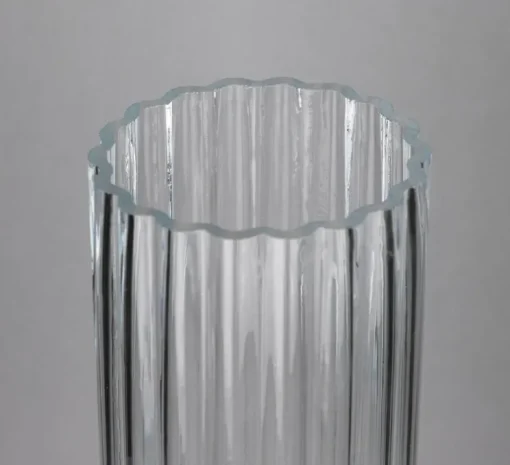 Abat-jour, cylindrique en verre strié, transparent, Ø9,6cm, H37,5cm - DCW éditions Paris