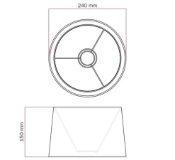 Accessoires*Creative Cables Abat-jour seul, série Athena, , Ø24cm, H15cm - jute naturelle