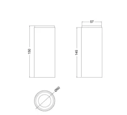 Accessoires*Creative Cables Abat-jour seul, Tub-E14 avec douille à double bague, bois, L6cm, H15,3cm - bois clair