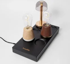 Accesoires, Plateau de recharge sans fil pour six lampes, Noir, L37cm, H4,7cm - Humble