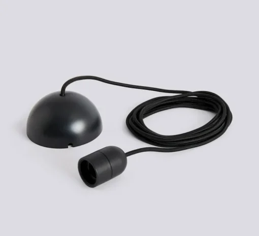 Accessoire, Cord set 4m avec rosace et douille E27, noir, Ø12cm, H6cm - HAY
