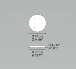Accessoire, Rosace 3 lights, blanc mat, Ø38cm, H4,2cm - Lodes
