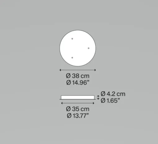 Accessoire, Rosace 3 lights, blanc mat, Ø38cm, H4,2cm - Lodes