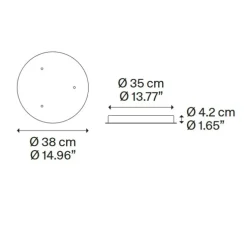 Accessoire, Rosace 3 lights, noir mat, Ø38cm, H4,2cm - Lodes