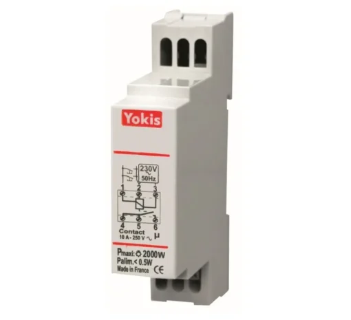Transformateur*Yokis Accessoire, V5 Filaire, Simple, Télérupteur modulaire filaire 2000W x1, L6,5cm, H2,5cm -
