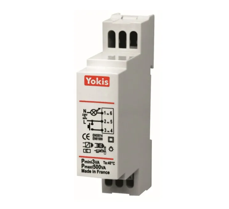 Accessoire, V5 Filaire, Simple, Télérupteur modulaire filaire 500W x1, L4,5cm, H2,5cm - Yokis