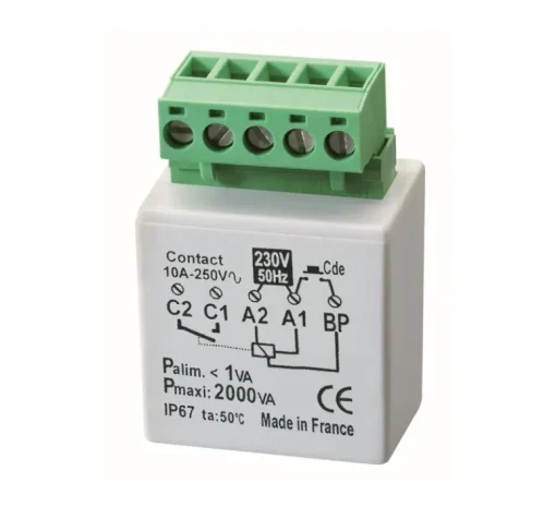 Transformateur*Yokis Accessoire, UP, Simple, Télérupteur encastré filaire 2000W x1, L4,5cm, H2,5cm -