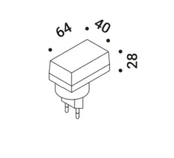 Accessoires*Davide Groppi Accessoires, alimentation électrique, noir, 110-240V, 10W, Output 5V DC, L6,4cm, H2,8cm -
