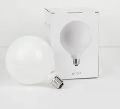 Accessoires, ampoule, E27, verre opale, blanc, LED, dim, 2700K, 350lm, Ø12,5cm, H17,5cm - Zangra
