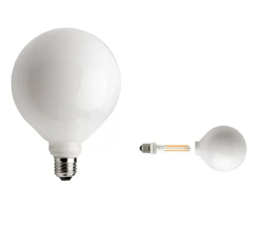 Accessoires, ampoule, E27, verre opale, blanc, LED, dim, 2700K, 350lm, Ø12,5cm, H17,5cm - Zangra