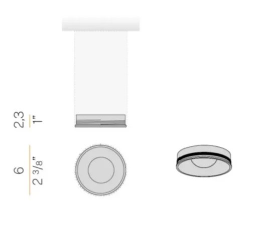 Accessoires*Panzeri Accessoires, Collerette pour plafonnier 432 Ways, , Ø6cm, H2,3cm - laiton