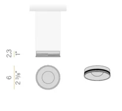 Accessoires, Collerette pour plafonnier 432 Ways, blanc, Ø6cm, H2,3cm - Panzeri