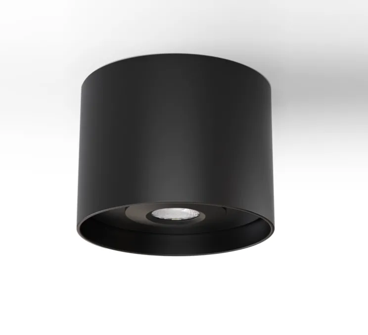 Accessoires, Decociel, support d'installation en saillie pour plafond en béton, Noir, Ø15,8cm, H12cm - Solum