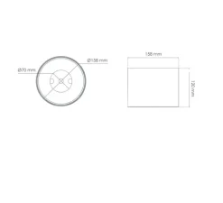 Accessoires, Decociel, support d'installation en saillie pour plafond en béton, Noir, Ø15,8cm, H12cm - Solum