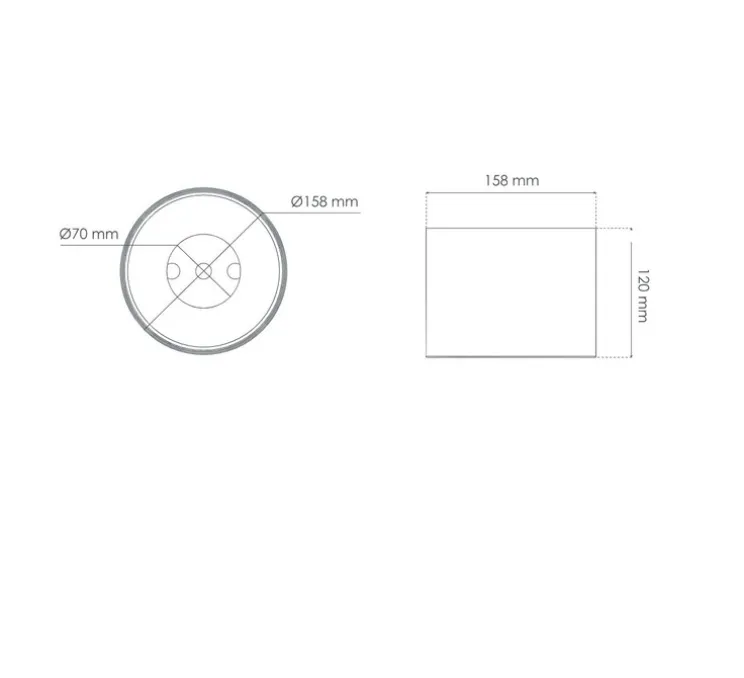 Accessoires, Decociel, support d'installation en saillie pour plafond en béton, Noir, Ø15,8cm, H12cm - Solum