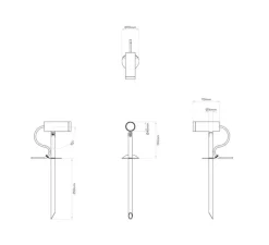 Accessoires, Myos, perche d'extension, noir texturé, IP65, Ø1,6cm, H21,2cm - Astro