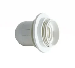 Accessoires, Porte-lampe E27 avec revêtement à moitié fileté et cache, blanc - Nedgis