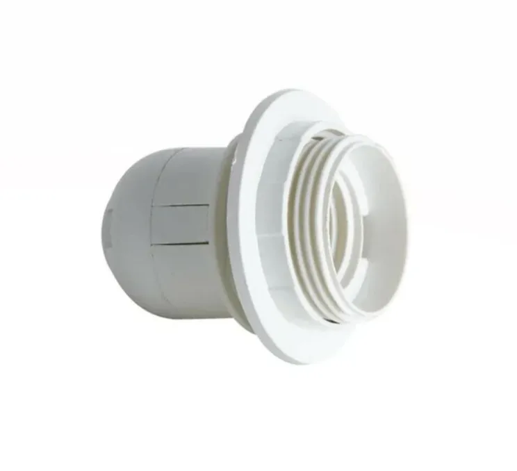 Accessoires, Porte-lampe E27 avec revêtement à moitié fileté et cache, blanc - Nedgis