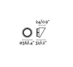 Accessoires, Réflecteur Clap, noir, Ø3,6cm, H2,4cm - Faro