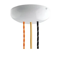 Rosace & Câble*Zangra Accessoires, rosace en métal XL, 3 câbles, blanc, ø14cm, H4cm -