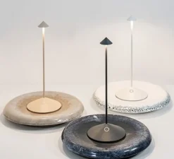 Accessoires, socle en céramique, Pina, Sable, bleu clair, Ø24,5cm, H3,3cm - Zafferano