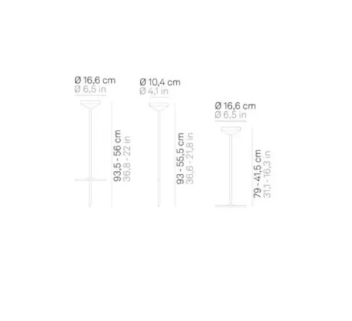 Lampadaire|Accessoires*Zafferano Accessoires,pied de lampe, Pina, , Ø16,6cm, H93cm - Noir