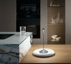 Accessoires,socle en céramique, Pina, blanc & noir, Ø24,5cm, H3,3cm - Zafferano