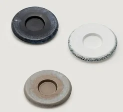 Accessoires,socle en céramique, Pina, blanc & noir, Ø24,5cm, H3,3cm - Zafferano