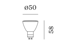 Ampoule*Wever&Ducré Ampoule, Ampoule GU10, variable coupure de phase, , LED, 3000K, 360lm, Ø5cm, H5,8cm - blanc