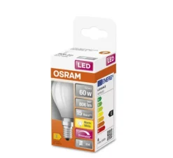 Ampoule, E14, dépolie, LED, 5,5W, 2700K, 806lm, dimmable, Ø4,5cm, H7,7cm - Osram