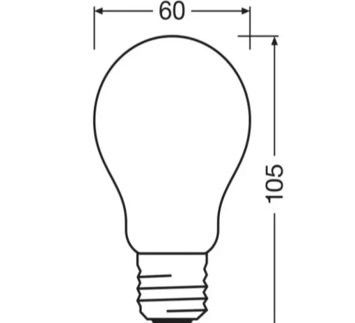 Ampoule, E27, filament, LED, 7W, 2700K, 806lm, dimmable, Ø6cm, H10,6cm - Osram