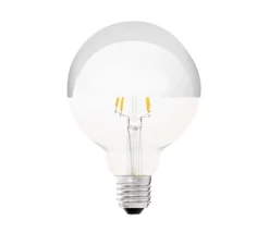 Ampoule*Faro Ampoule, E27, LED, Filament, miroir, , 2200k, 400ln, Ø9,5 cm, H12,8cm - ARGENT