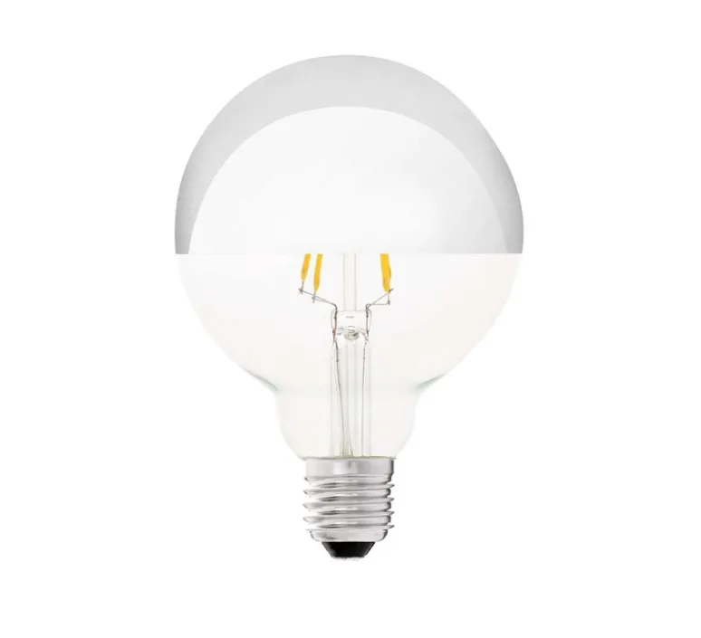 Ampoule*Faro Ampoule, E27, LED, Filament, miroir, , 2200k, 400ln, Ø9,5 cm, H12,8cm - ARGENT