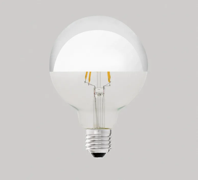 Ampoule*Faro Ampoule, E27, LED, Filament, miroir, , 2200k, 400ln, Ø9,5 cm, H12,8cm - ARGENT