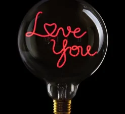 Ampoule, E27, Love you, transparent, blanc, LED, 2700K, 180lm, Ø12cm, H17cm - MITB - Message in the bulb