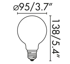 Ampoule*Faro Ampoule, E27, milky, , LED, Ø9,5cm, 8W, 2700K, 800Lm - blanc brillant