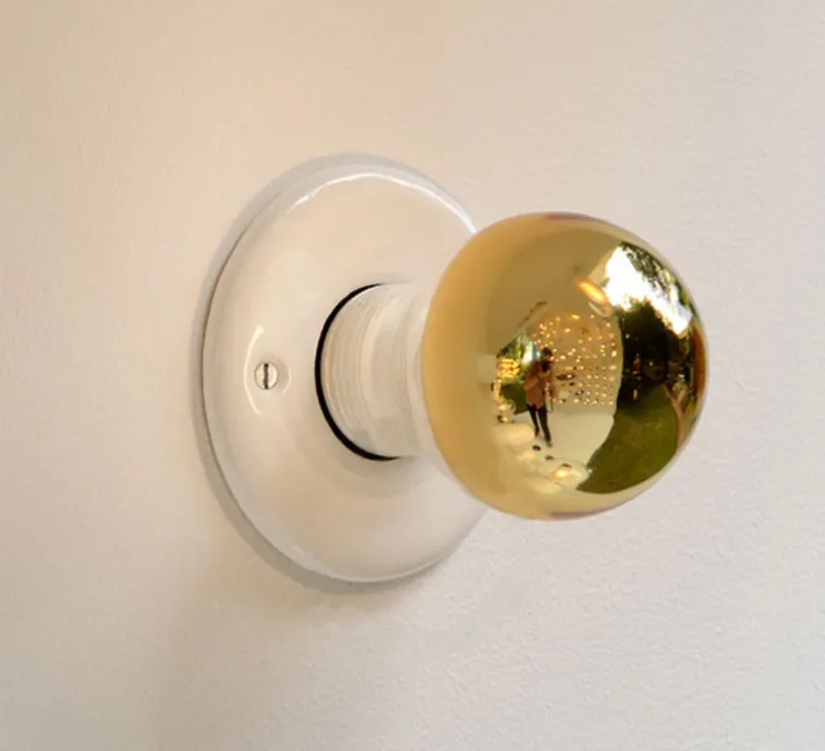 Ampoule, E27, Miroir Capuchon, blanc, or, dim, LED, 2200K, 200lm, Ø6cm, H11,2cm - ZANGRA