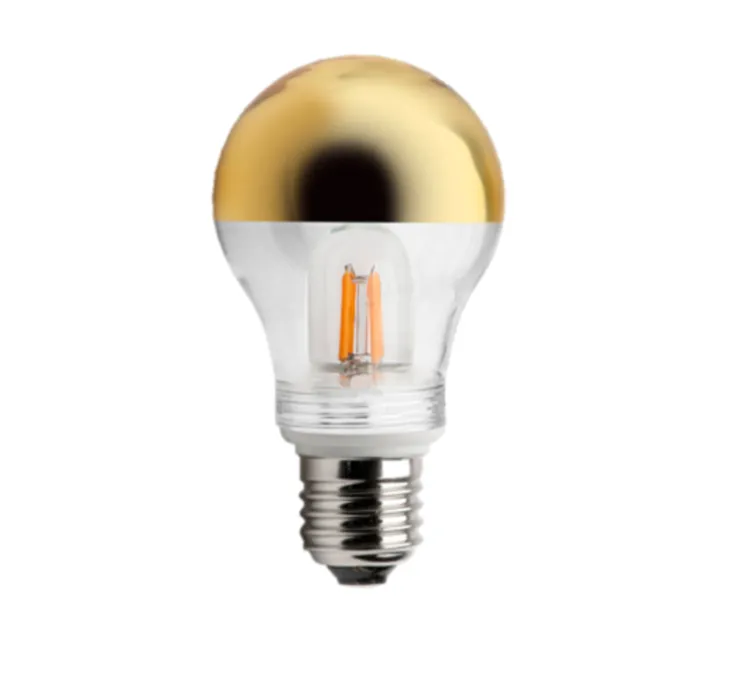 Ampoule, E27, Miroir Capuchon, blanc, or, dim, LED, 2200K, 200lm, Ø6cm, H11,2cm - ZANGRA