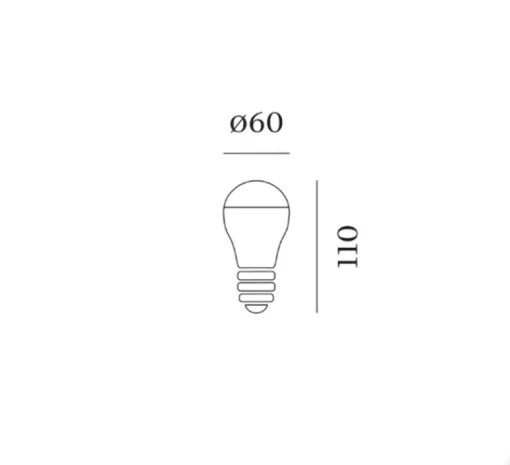 Ampoule*Wever&Ducré Ampoule E27 QA60, Mirr, , Ø6cm, H11cm, LED, 2200k, 400lm, 6W - or