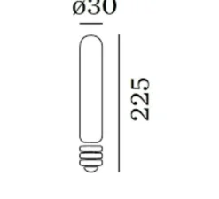 Ampoule*Wever&Ducré Ampoule E27 T30-225, filament, ambrée, Dim, LED, 2700K, 425lm, Ø3cm H22.5cm -