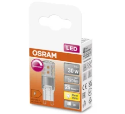 Ampoule*Osram Ampoule, G9, dépolie, LED, 3W, 2700K, 320lm, dimmable, Ø1,6cm, H5,2cm - transparent