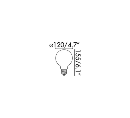 Ampoule G120, E27, 19W, LED, 2700K, 1600lm, Ø12cm, H15,5cm - Faro