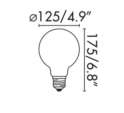 Ampoule globe E27 mat LED 6W 2700K, 800lm, Ø12,5cm, H17,5cm - Faro