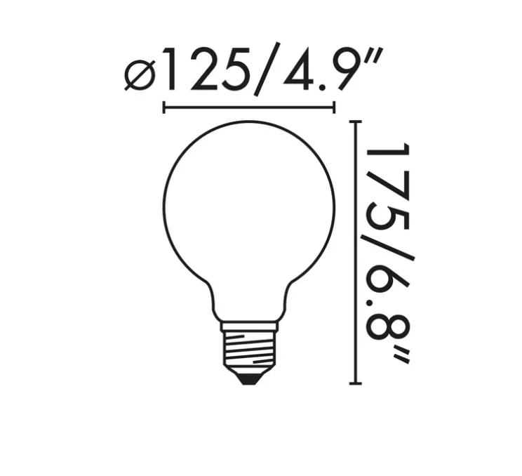 Ampoule globe E27 mat LED 6W 2700K, 800lm, Ø12,5cm, H17,5cm - Faro