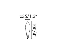Ampoule LED, E14 candle, verre mat, 2700K, 450Lm, 4W, H10cm, Ø3,5cm - Faro