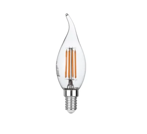 Ampoule LED, E14, Coup de vent, Transparent, filaments, 2700K, 470 lm, Ø3,5cm, H12cm - Nedgis