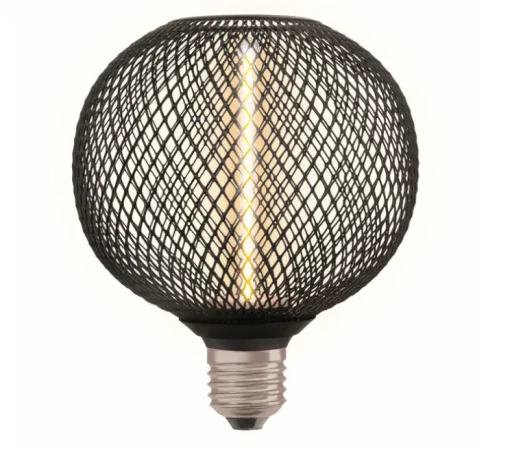 Ampoule LED, E27, Decor cage métal globe 125, noir, 1800K, 150 lm, Ø12,5cm, H15cm - Osram