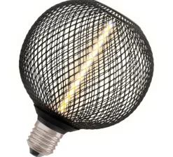 Ampoule LED, E27, Decor cage métal globe 125, noir, 1800K, 150 lm, Ø12,5cm, H15cm - Osram